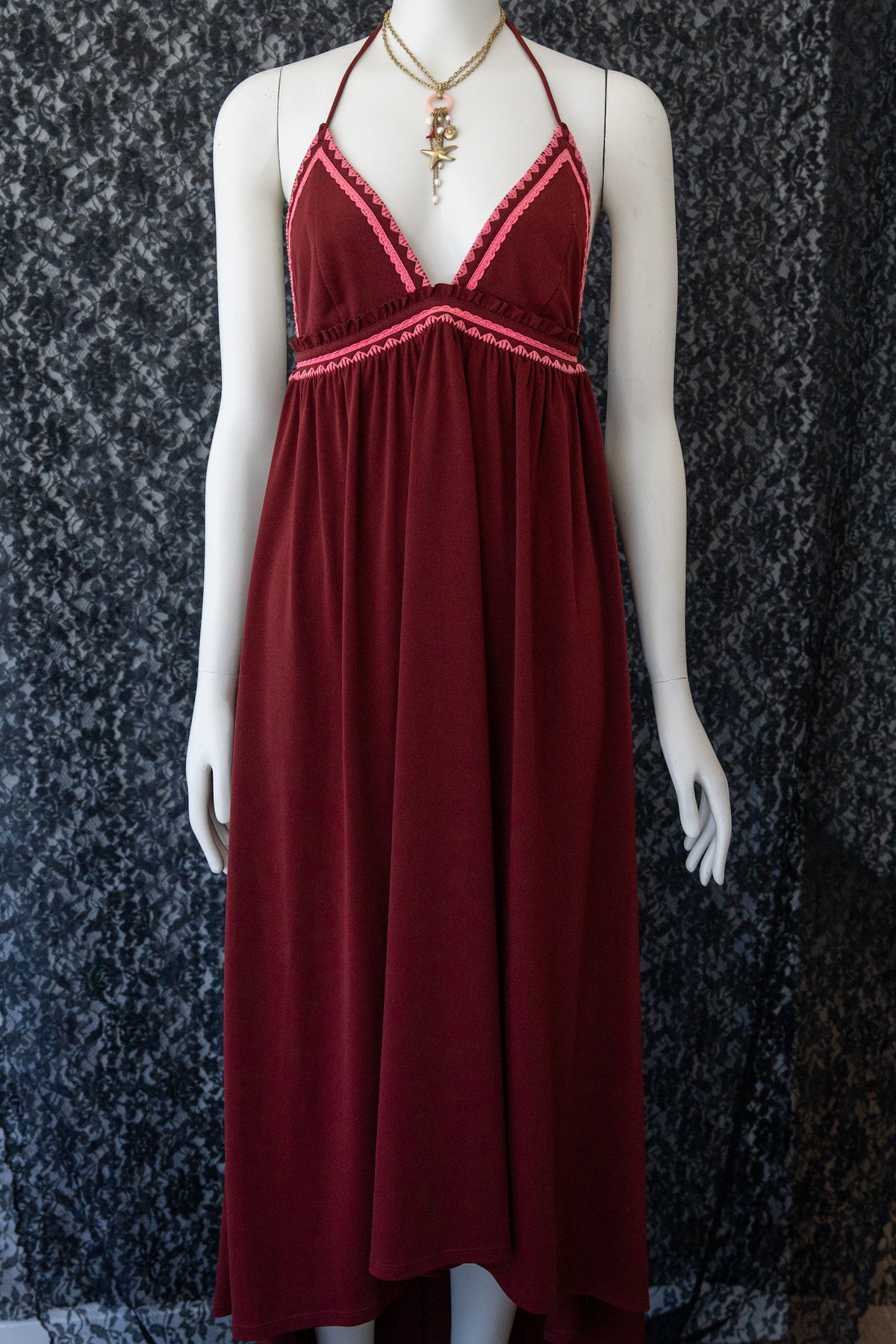 Cherry Sorbet Babydoll Halter Dress