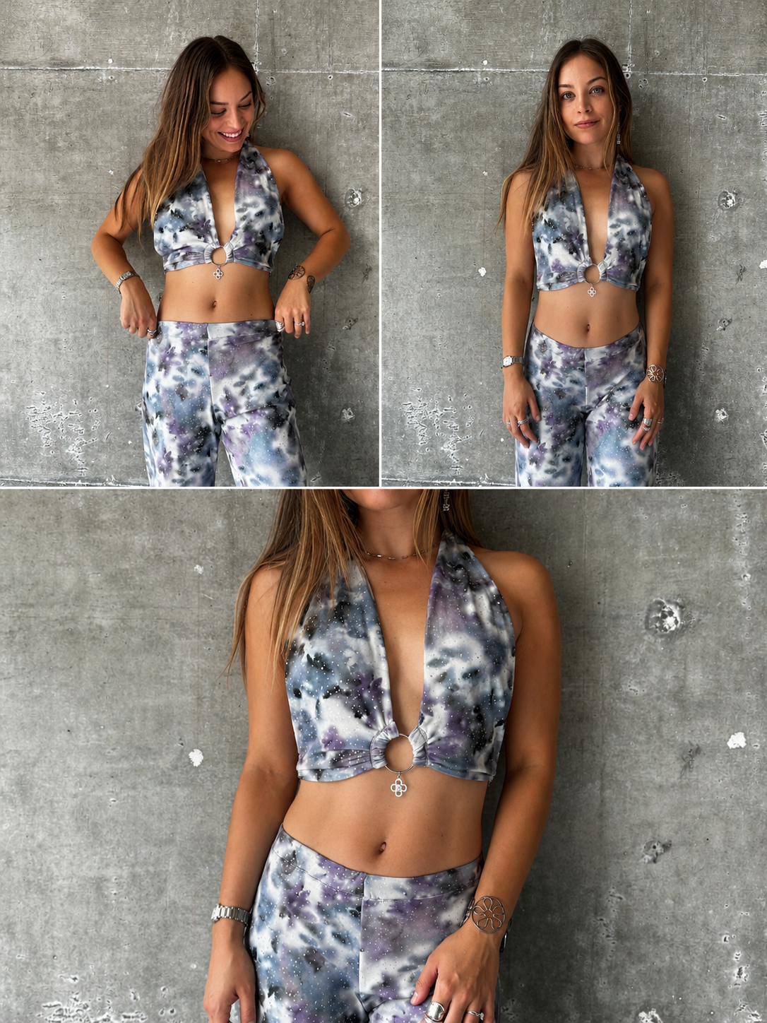 Nebula O Ring Halter & Pants set