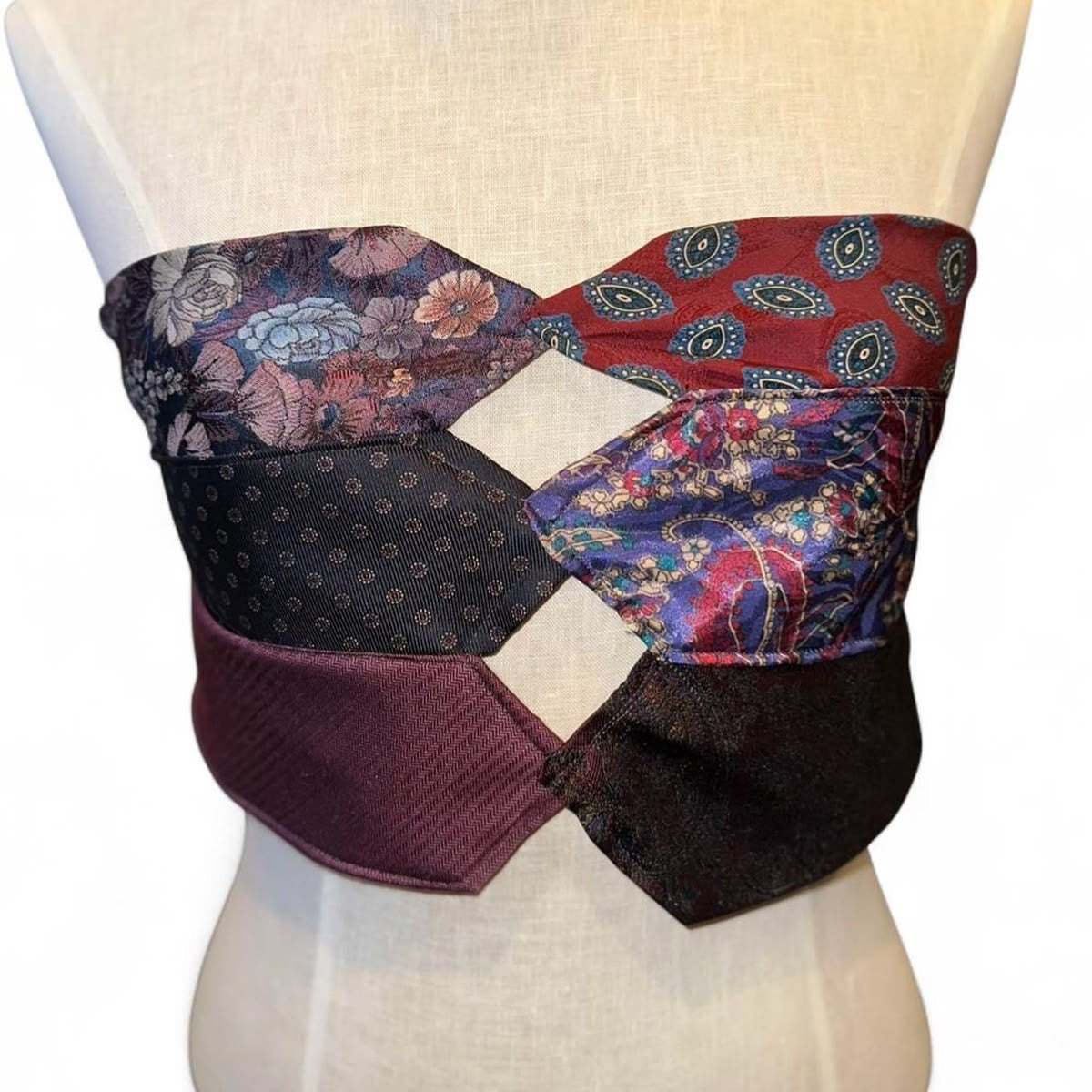 Upcycled Tie Corset Top