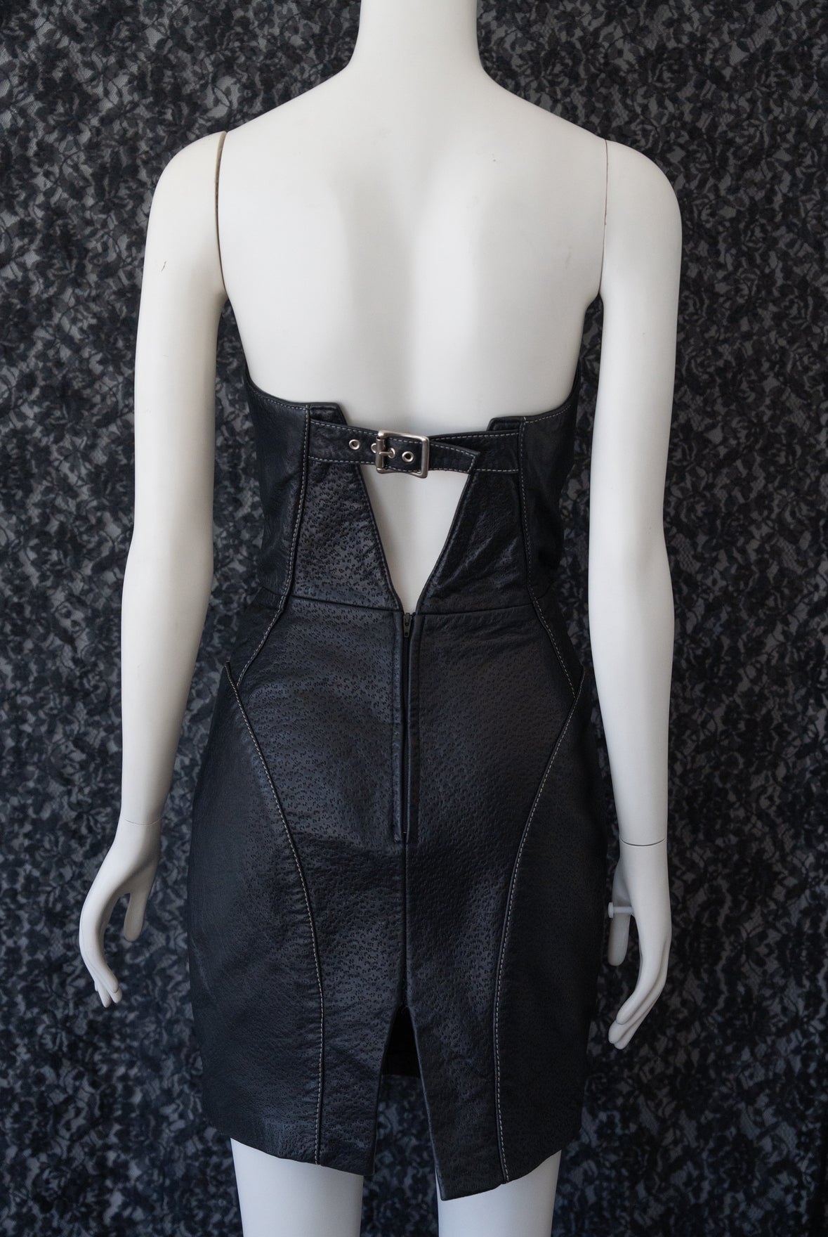 Vixen Strapless Vintage Leather Dress