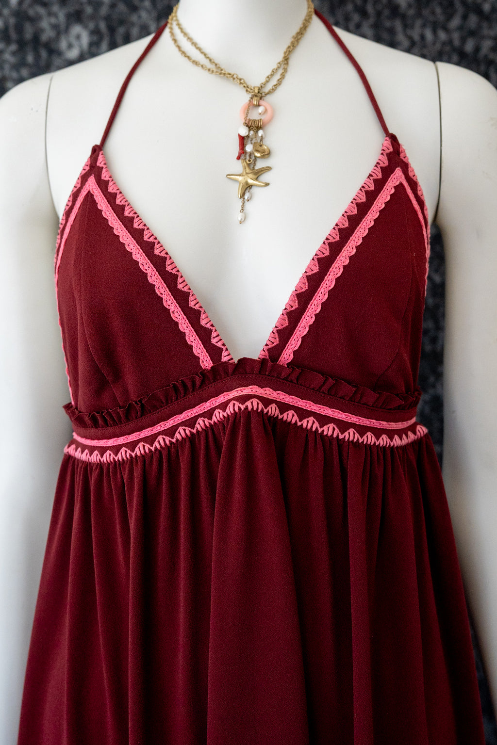 Cherry Sorbet Babydoll Halter Dress