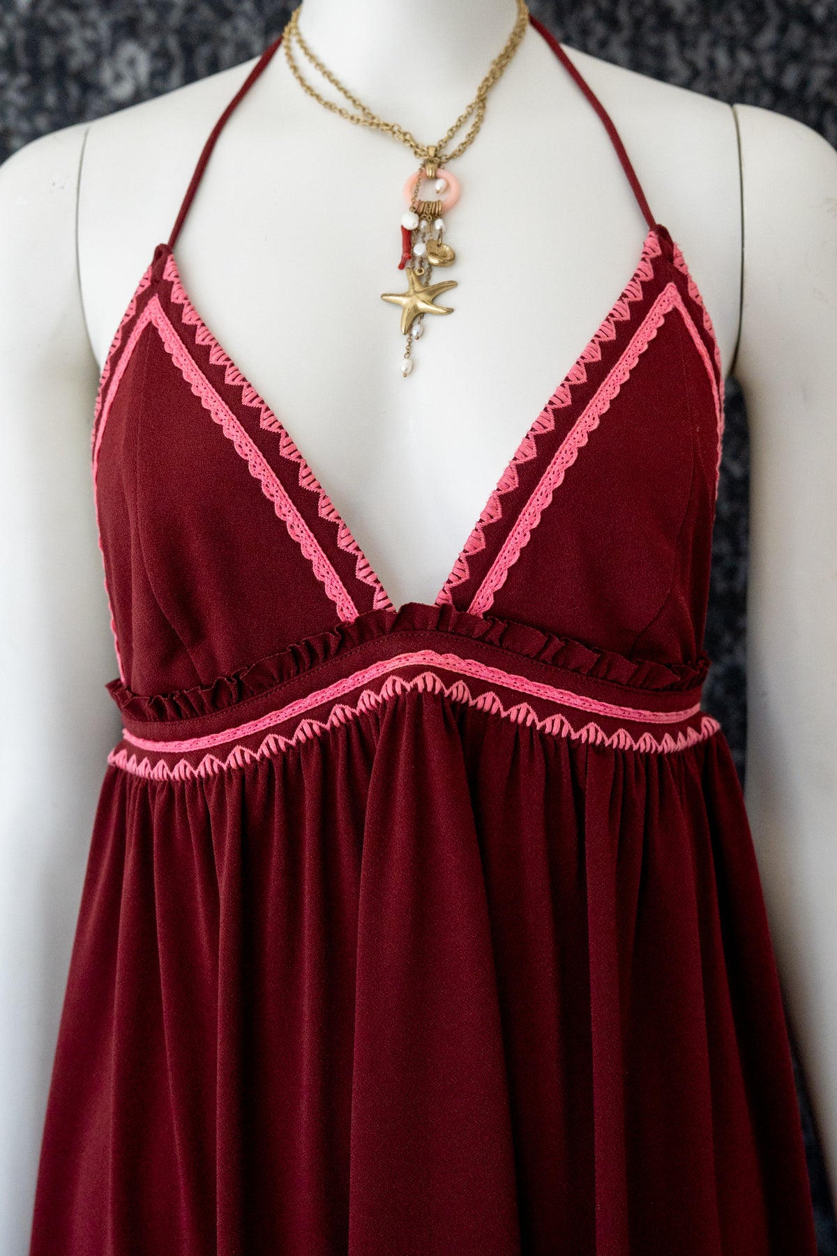 Cherry Sorbet Babydoll Halter Dress
