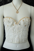 Pearl & Gold Studded Sweetheart Bustier