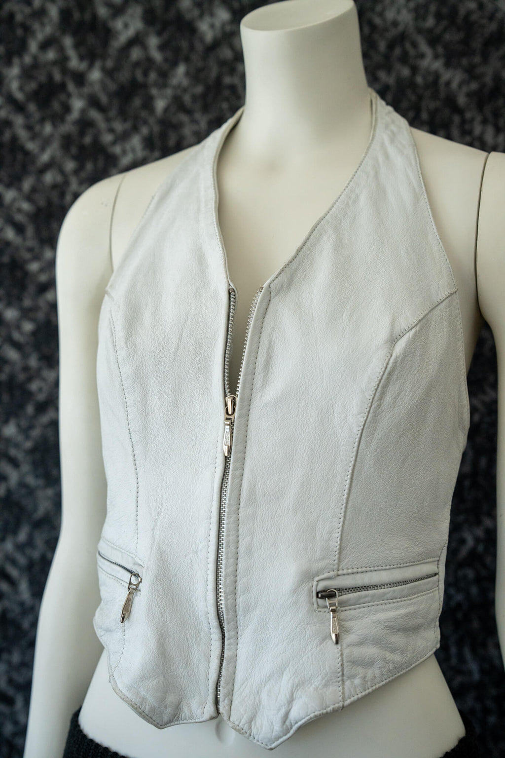 Vintage Wilson’s Leather White Moto Vest