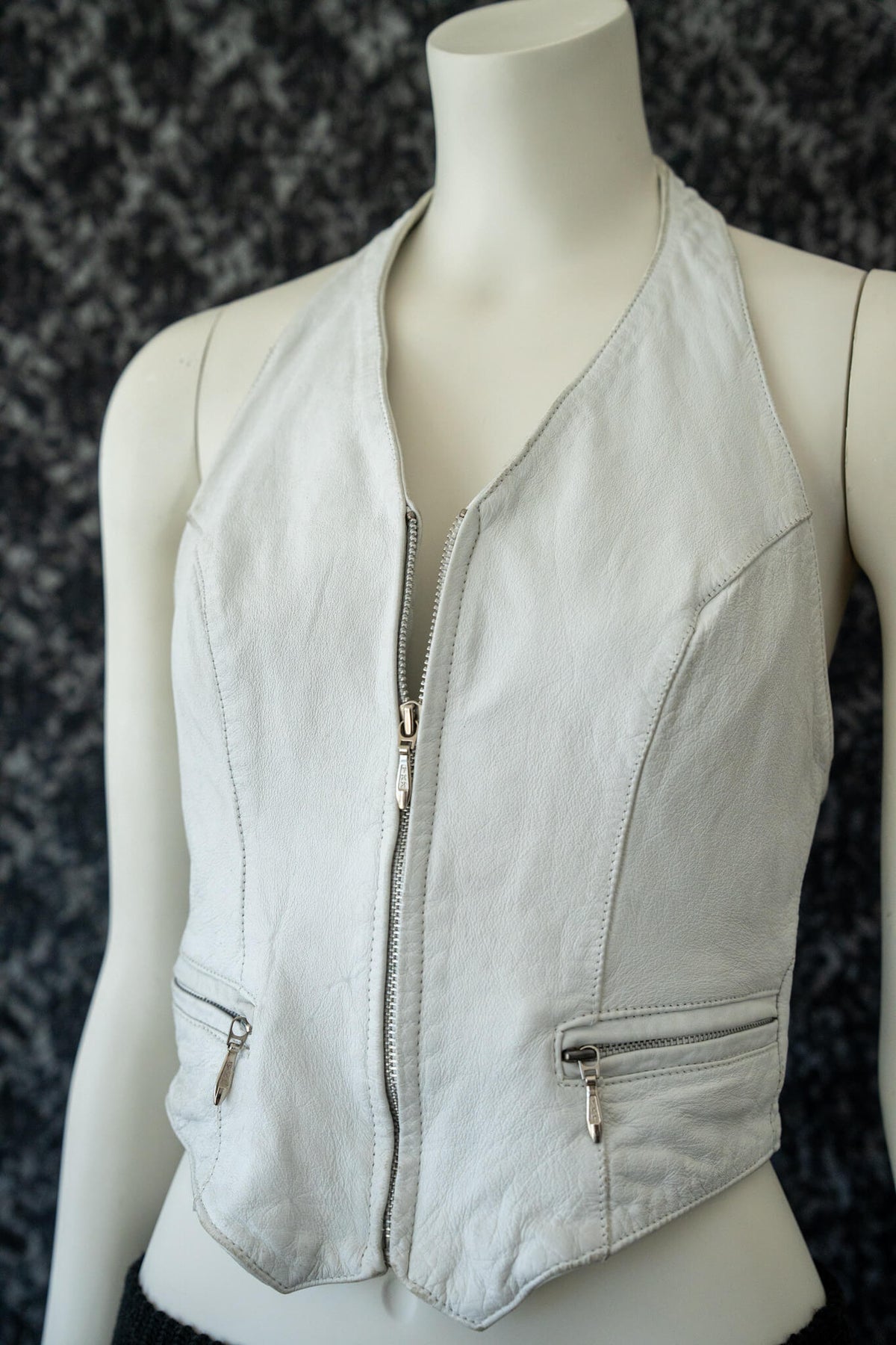 Vintage Wilson’s Leather White Moto Vest